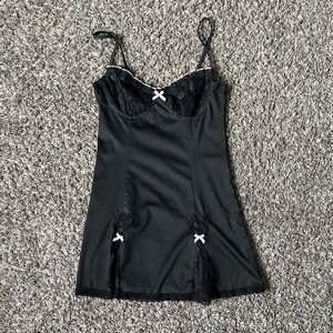 Elegant Black Lace Slip Dress